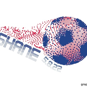 Customized Soccer Bar Mitzvah Logo, Personalized Party Logo Modern Abstract Dots Sports theme for Bar Mitzvah party favors invitations decor