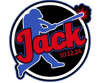 Customized Baseball Bar Mitzvah Logo, Personalized Party Logo, Modern Sports theme for Bar Mitzvah party favors, invitations decor