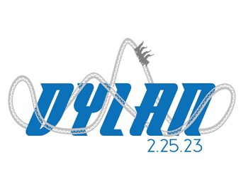 Customized Roller Coaster Bar Mitzvah Logo, Boys Personalized Amusement Park Party Carnival Logo theme for Bar Mitzvah party favors, decor