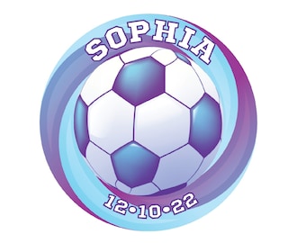 Personalized Soccer Bat Mitzvah Logo Girls Customized Fun Ombre Modern Sports theme Sweet 16 party favors invitations decor