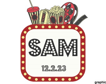 Customized Movie Bat Mitzvah Logo Broadway Show Hollywood Boys Girls Personalized BarMitzvah Modern theme party favors invitations decor