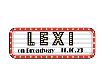 Customized Broadway Bat Mitzvah Logo Hollywood Show Girls Personalized Simple Minimalist Modern theme Bar party favors invitations decor