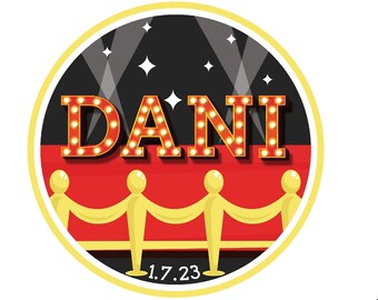 Customized Red Carpet Bat Mitzvah Logo Broadway Show Hollywood Girls Personalized Stage Lights Modern theme party favors invitations decor