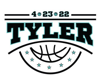 Customized Basketball Bar Mitzvah Logo, Boys Personalized Sports Minimalist Party Logo, Sports theme for Bar Mitzvah party favors, decor