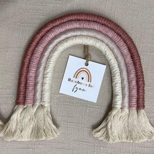 Macrame Rainbow Wall Hanging, Pink Ombre Wall Art, Boho Nursery Decor Girl, Nursery Wall Art Girl, New Baby Gift Girl, Pink Boho Decor