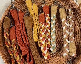 Macrame Wristlet Keychain | Boho Cotton Key Fob Bracelet