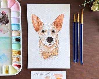 Custom Pet Portrait | Hand-made Watercolor Painting