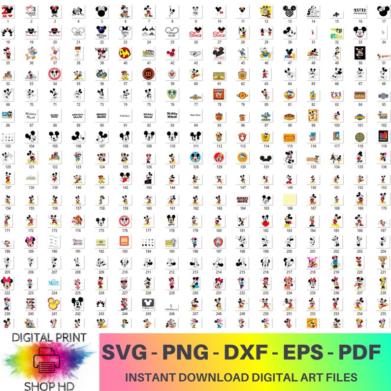 Mickey Mouse SVG Bundle Cricut Svg Minnie SVG Svg Files For - Etsy México