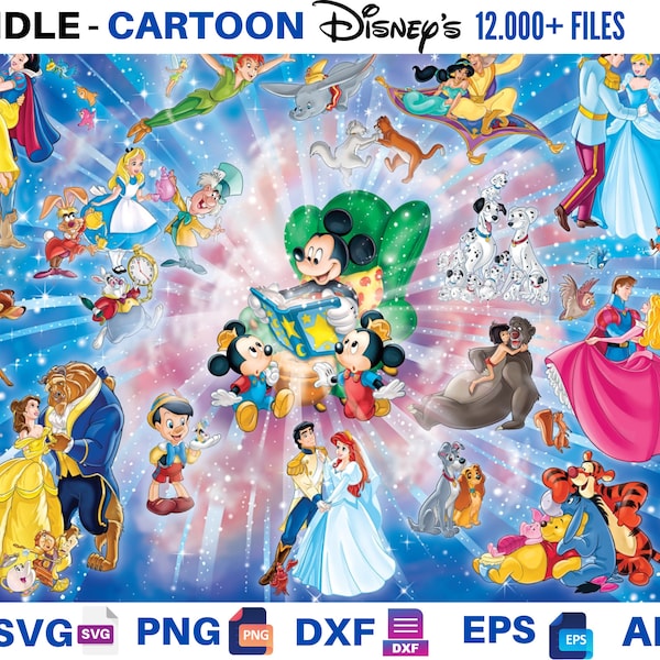 12000+ Mega Bundle | SVG PNG DXF | Cricut Cut Files | Mickey Minnie | Frozen svg | Winnie svg | Lion King Svg, Toy Story Cricut Silhouette