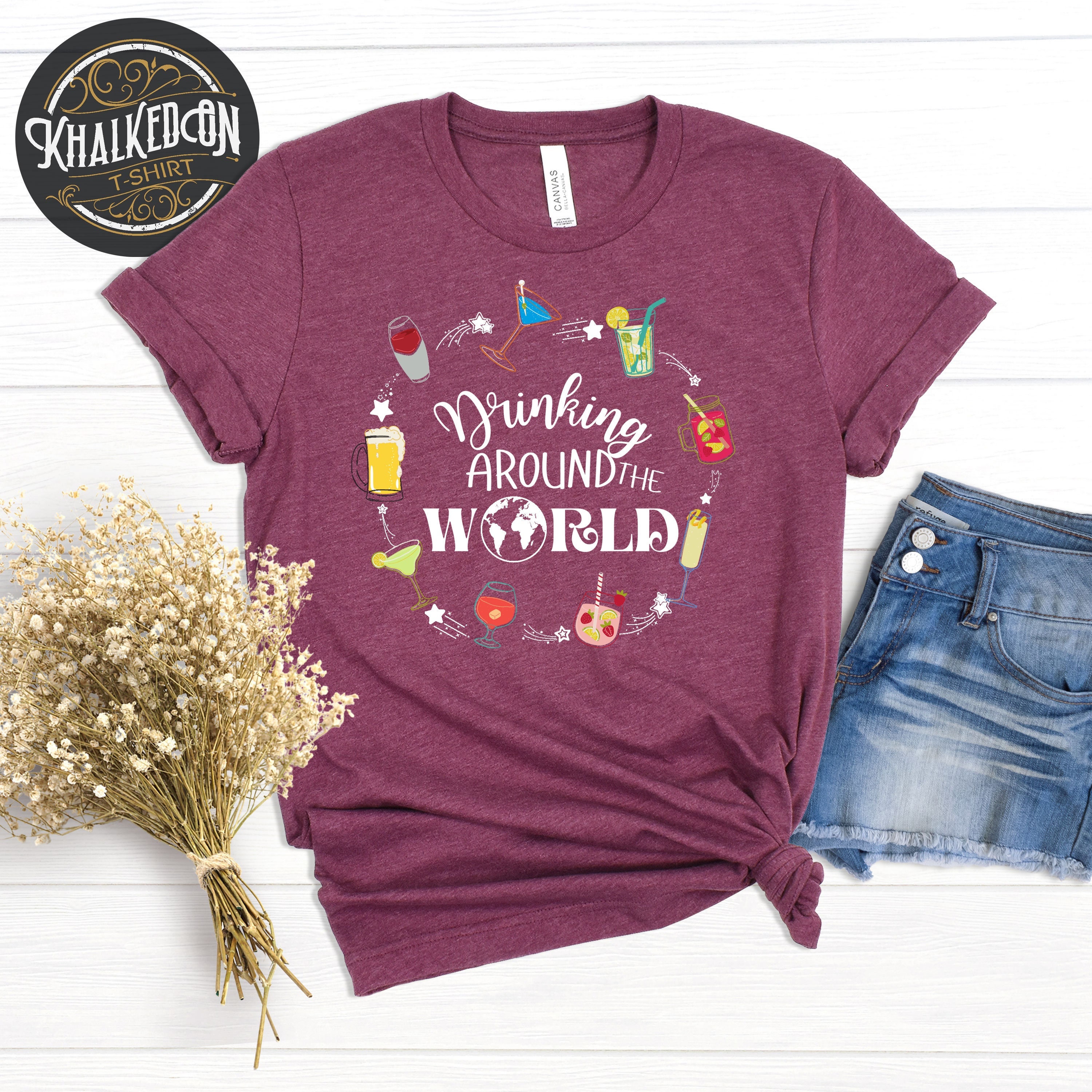 Discover Drinking Around The World T-Shirt, Disney Family And Couple Shirt