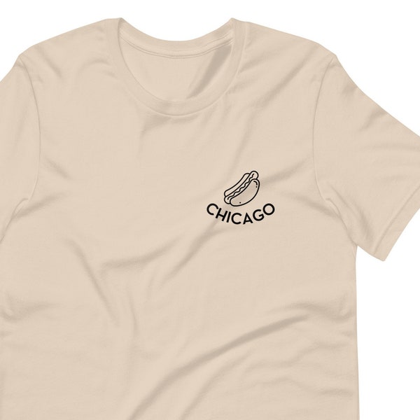 Chicago Hot Dog Unisex T-Shirt, Vêtements de Chicago minimalistes, Chicago Style Hot Dog Shirt, Chicago Souvenir, Chicago Tee Shirt for Men Women