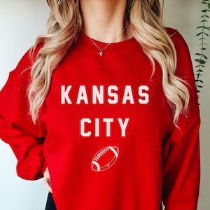 Kansas City Sweatshirt Kansas City Voetbal Kansas City Chiefs Sweatshirt Oversized Kansas City Chiefs Sweatshirt met ronde hals KC Chiefs Shirt