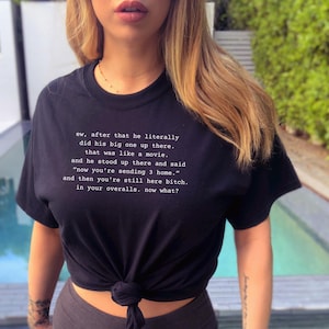 Leah Love Island citaat shirt Big One daar in je overall Love Island seizoen 6 Love Island VS Rob en Leah shirt een film Leah Kateb