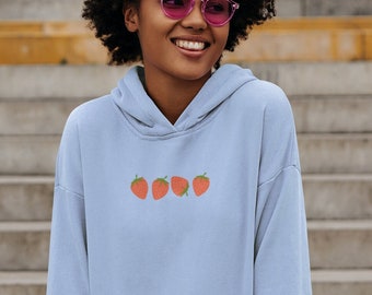 Oversized Strawberry Hoodie – Kawaii Cottagecore Sweatshirt