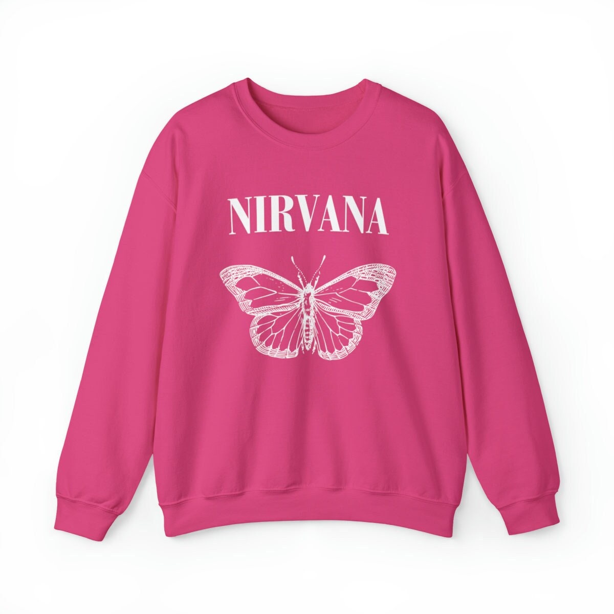 Pink Nirvana Shirt Nirvana Sweatshirt Nirvana Crewnecks Butterfly Shirt Nirvana Sweatshirt Pink Nirvana Shirt 90s Vibes Nirvana Female Shirt Etsy