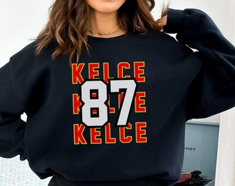 Travis Kelce Sweatshirt, KC Chiefs Football Crewneck