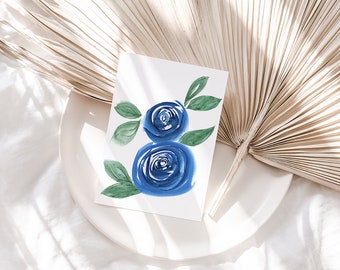 Original Watercolor Rose Greeting Cards - Handmade Floral Thank You Notes
