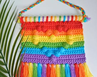 Gay Pride Crochet Pattern: Mini Heart Tapestry Chart (PDF Download)