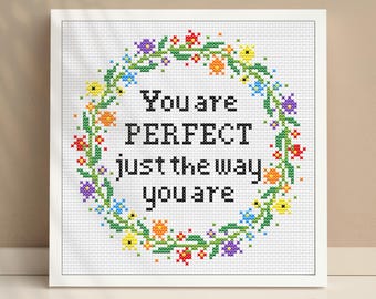 Gay Pride Floral Cross Stitch Pattern: LGBTQ+ Rainbow Embroidery (PDF Pattern)