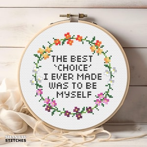 LGBTQ+ Cross Stitch Pattern, Empowering Lesbian Quote, Queer Pride Embroidery, Sapphic Affirmation Needlepoint PDF, Subtle Lesbian Flag