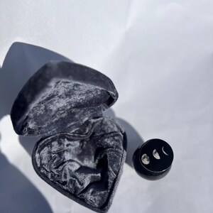 Phases of the Moon mini Keepsake small Urn Black Aluminum Memorial image 6