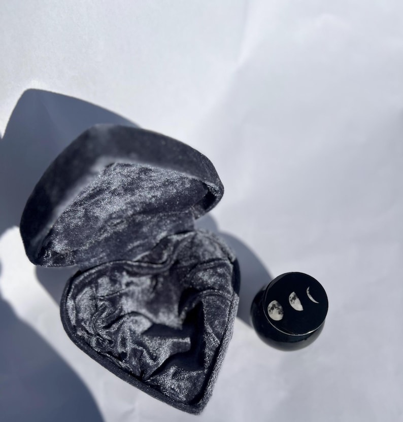 Phases of the Moon mini Keepsake small Urn Black Aluminum Memorial image 6