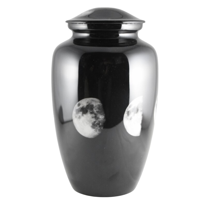 Phases of the Moon Black Urn With Different Phases of the Moon for
