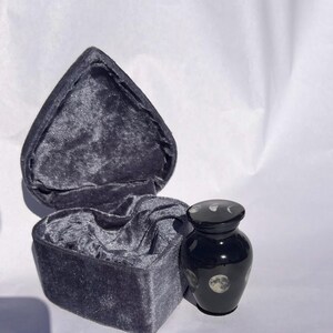 Phases of the Moon mini Keepsake small Urn Black Aluminum Memorial image 8