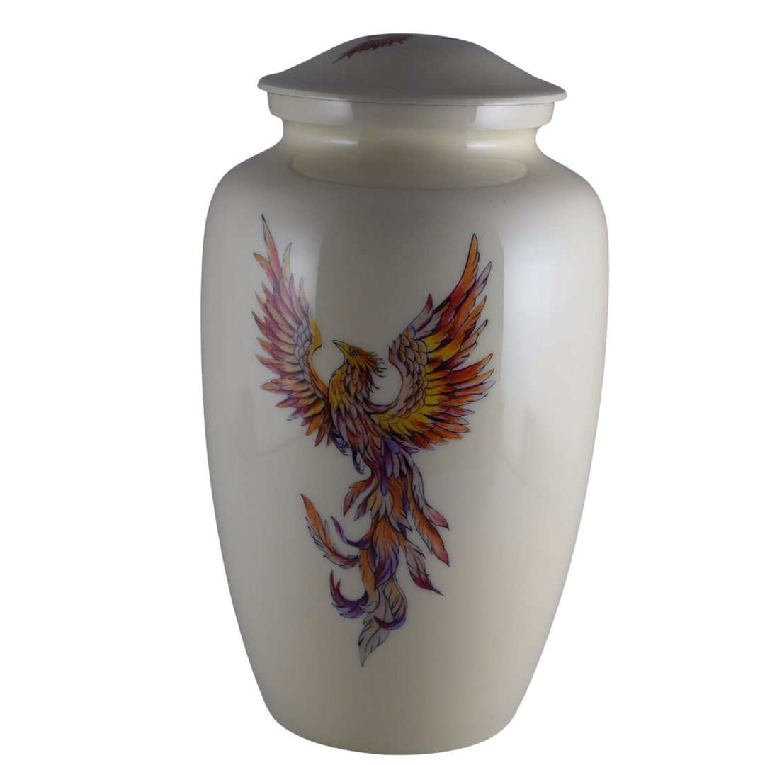 Phoenix Immortal Bird White Urn for Ashes Adult Male Urns Etsy