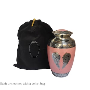 Angel Wings Beautiful Large Adult Cremation Urn for Human Ashes — With Velvet Bag