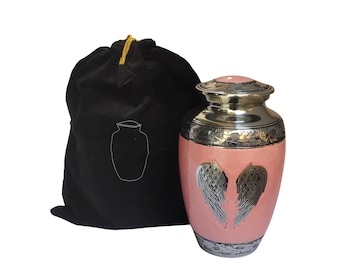 Angel Wings Beautiful Large Adult Cremation Urn for Human Ashes — With Velvet Bag