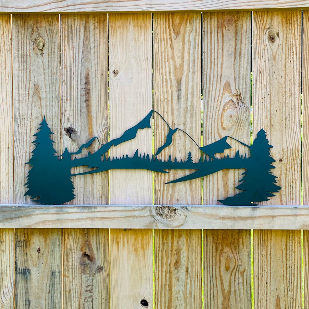Mountains Metal Wall Decor, Mountain Wall Hanging, Metal Wall Art