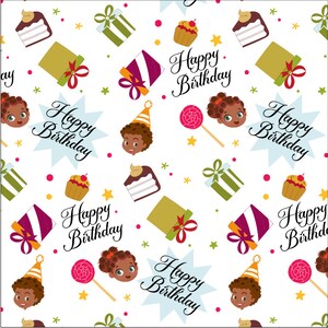 Happy Birthday - Child Birthday Wrapping Paper Sheets - 3 sheets - 19&quot; x 29&quot; ea