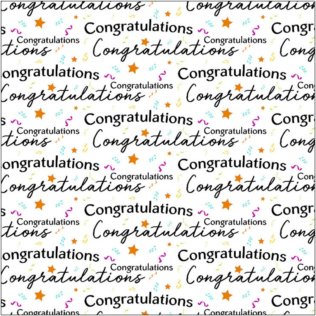 Congratulations Wrapping Paper Sheets - 3 Sheets - 19" X 29" Each - Etsy