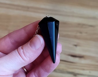 Obsidian Crystal Pendulum from Brazil 0.5 Oz