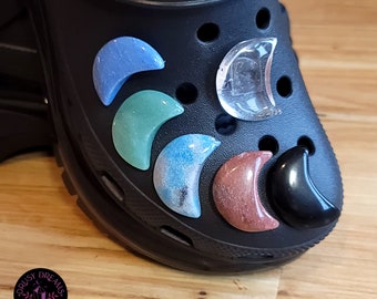 Crystal Moon Shoe Charms
