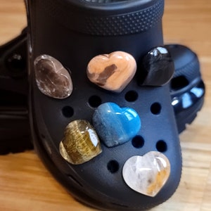 Crystal Heart Croc Charms
