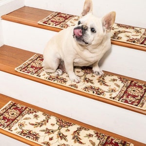 Sydney Cotton & Wool Soft Carpet Stair Treads - Free Carpet Tape Attached To Each Piece - 9&quot; x 29&quot; Inches