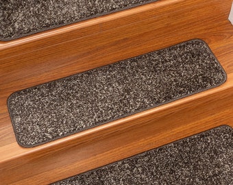 Caesar Carpet Stair Treads 100% Cotton- Very Soft and Durable - Free Adhesive Attached To Each Piece– 9" x 29" inches