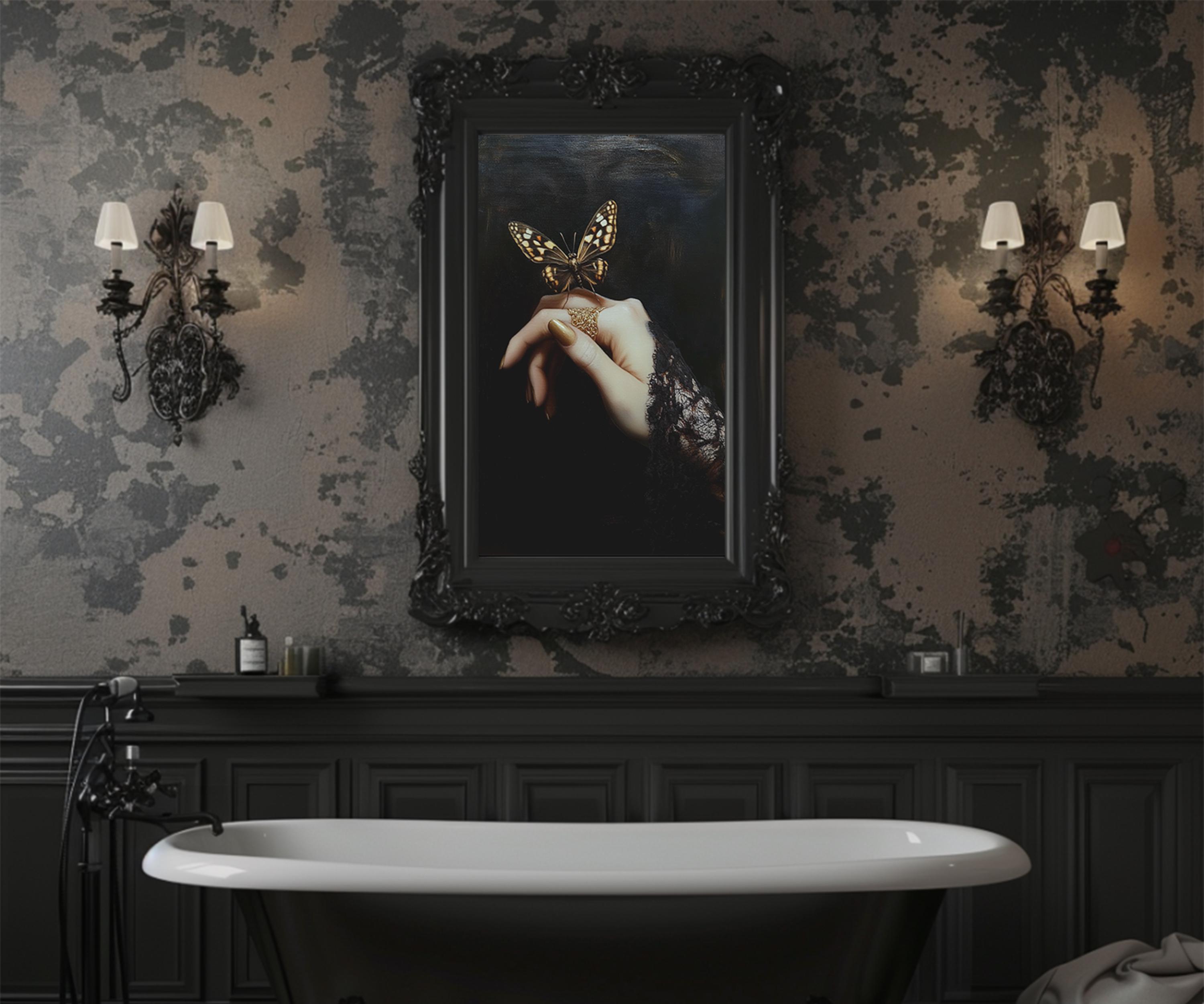 Vintage Moth Hand Art Print, Dark Academia, Gothic Decor, Dark ...