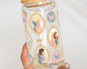 Princess and the Pauper Anneliese and Erika Sipper Glass 16oz | Nostalgic Girly