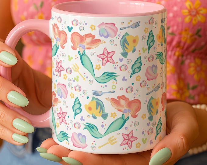 Mug, Ariel Little Mermaid Disney Princess Coffee Cup, Tea Mug, Gift for Disney Fan, Under The Sea