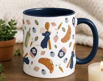 Tazza da caffè Foodie Remy Ratatouille, stoviglie per la cucina, regalo culinario, tazza per gli amanti del cibo, regalo dello chef, tazza per gli appassionati Disney