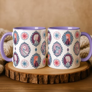 Frozen Anna Elsa Olaf Mug | Disney Princess Character Coffee Cup image 1