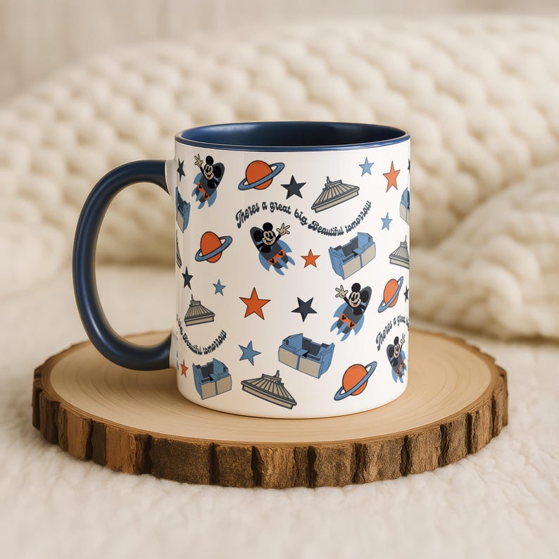 Tomorrowland Space Mountain Mickey Mouse Accent Coffee Mug immagine 4