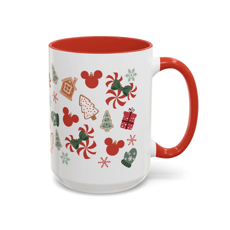 Taza, taza de café navideña clásica de Disney Mickey Minnie Mouse, regalo para fanáticos de Disney, taza festiva de chocolate caliente, coleccionable para amantes de Disney, imagen 5