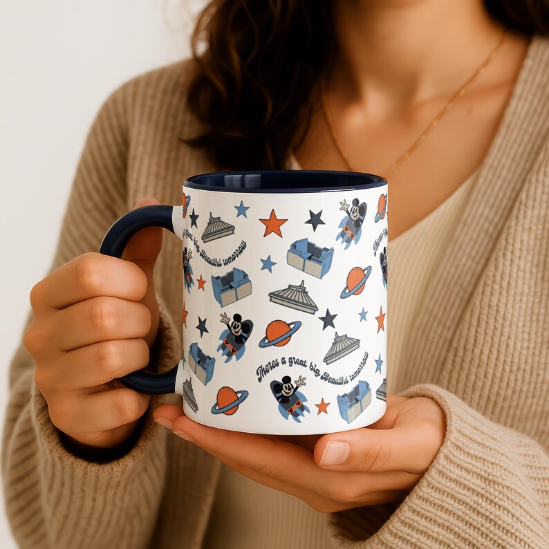 Tomorrowland Space Mountain Mickey Mouse Accent Coffee Mug immagine 3