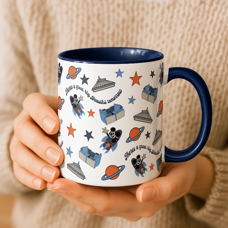 Tomorrowland Space Mountain Mickey Mouse Accent Coffee Mug immagine 1