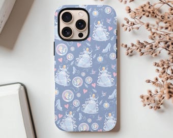 Tough Cases, Cinderella Disney Princess Girly Phone Case, Protective Cover for Princess Fans, Disney Lover Gift, Hard Shell Case for