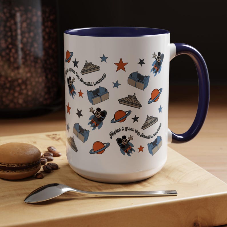 Tomorrowland Space Mountain Mickey Mouse Accent Coffee Mug immagine 6